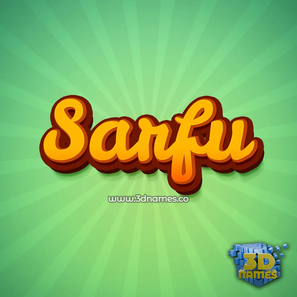 sarfu in Green Rays style - 3D name wallpaper