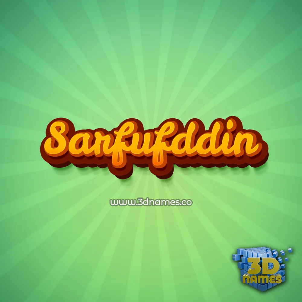 sarfufddin in Green Rays style - 3D name wallpaper