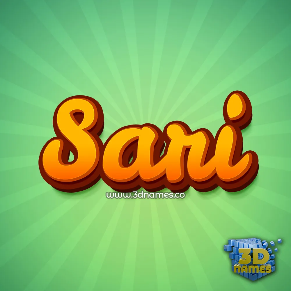 sari in Green Rays style - 3D name wallpaper