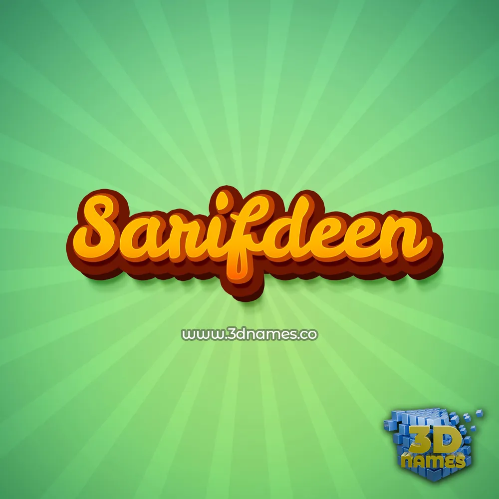 sarifdeen in Green Rays style - 3D name wallpaper