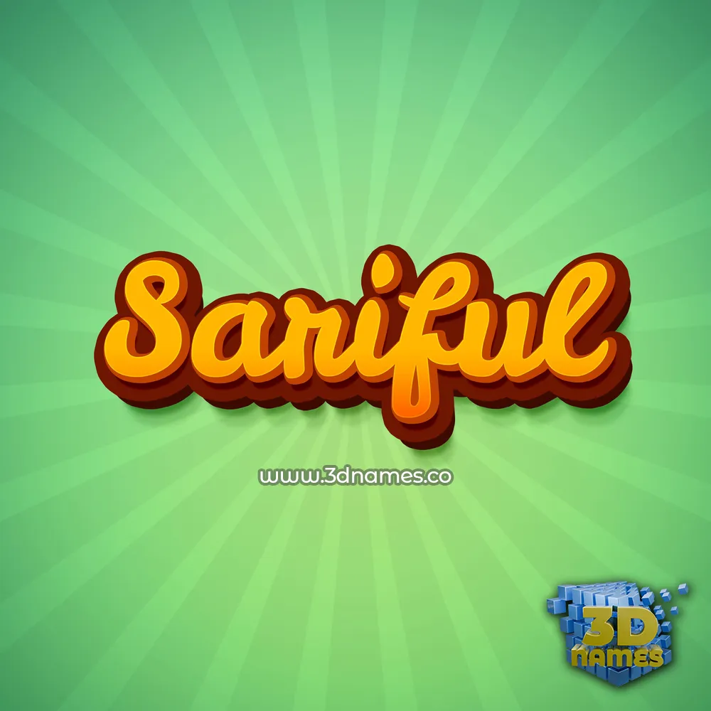 sariful in Green Rays style - 3D name wallpaper
