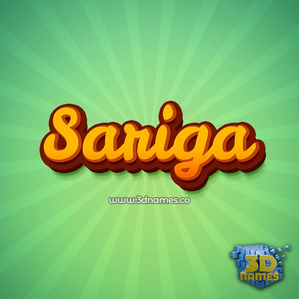 sariga in Green Rays style - 3D name wallpaper