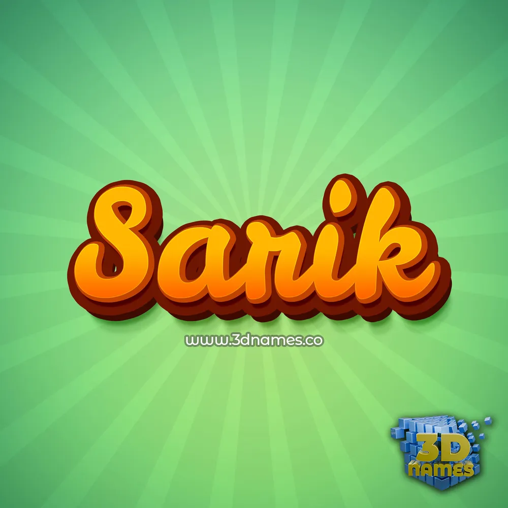 sarik in Green Rays style - 3D name wallpaper
