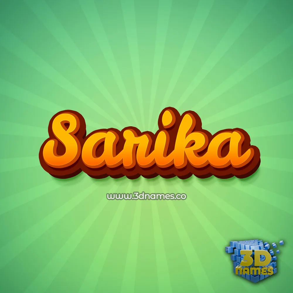 sarika in Green Rays style - 3D name wallpaper