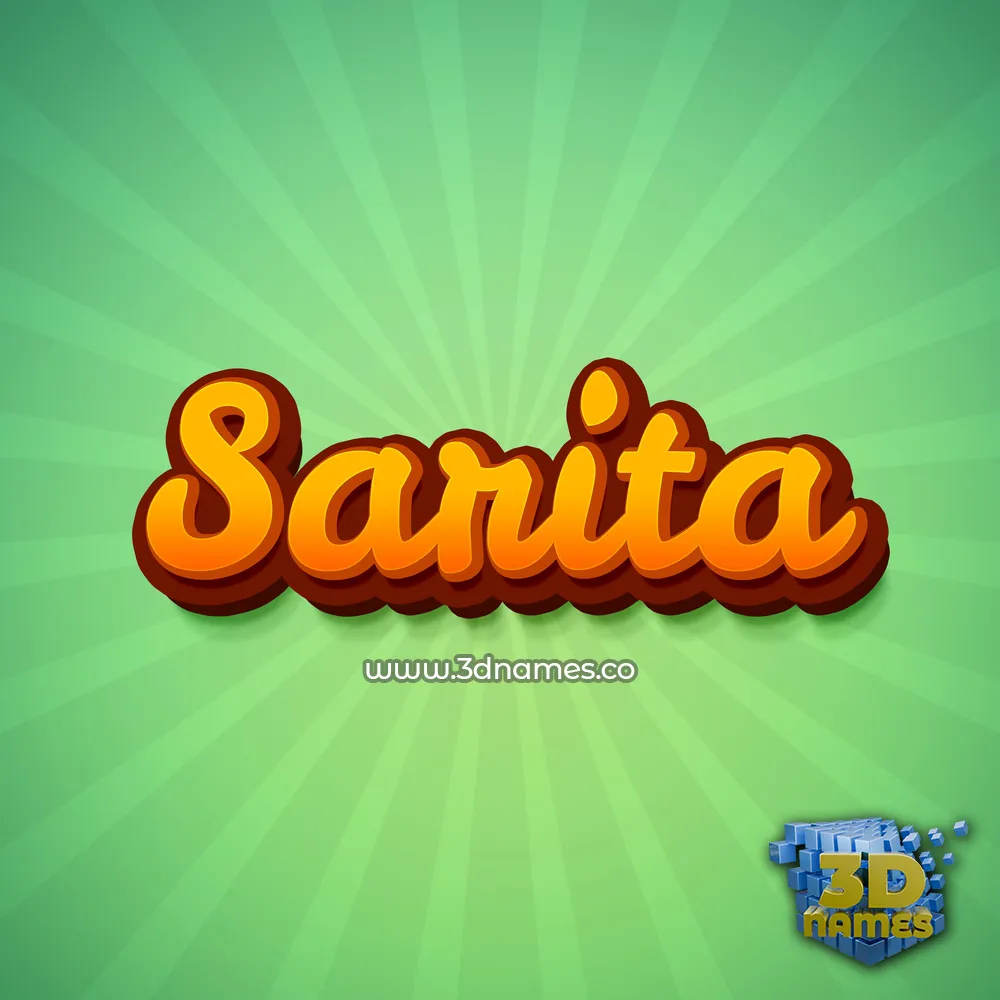 sarita in Green Rays style - 3D name wallpaper