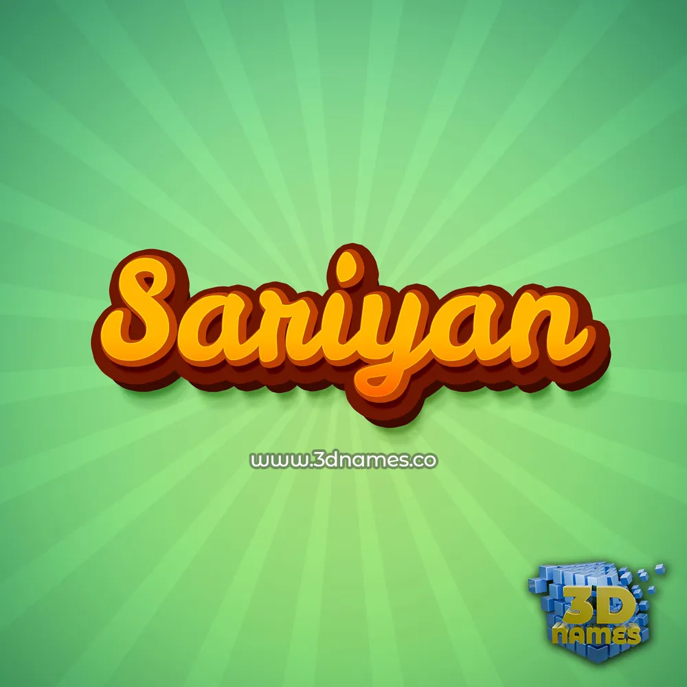 sariyan in Green Rays style - 3D name wallpaper
