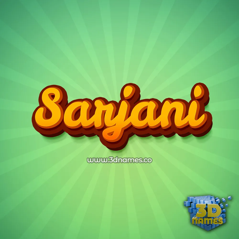 sarjani in Green Rays style - 3D name wallpaper