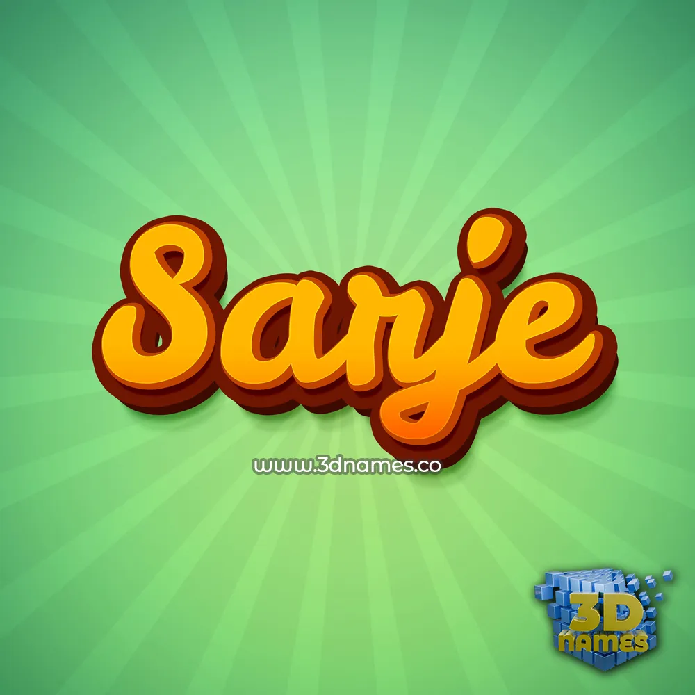 sarje in Green Rays style - 3D name wallpaper