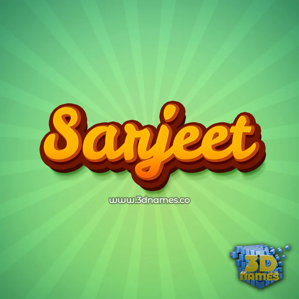 sarjeet in Green Rays style - 3D name wallpaper