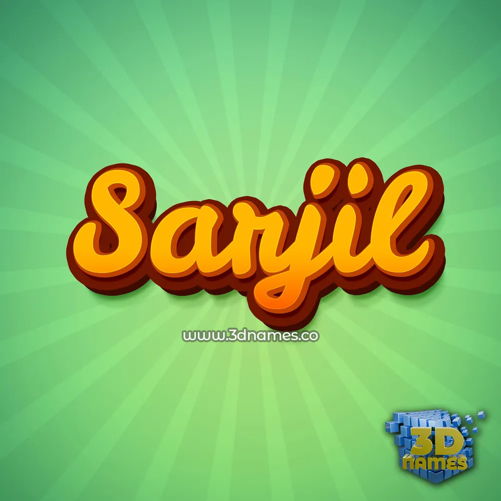 sarjil in Green Rays style - 3D name wallpaper