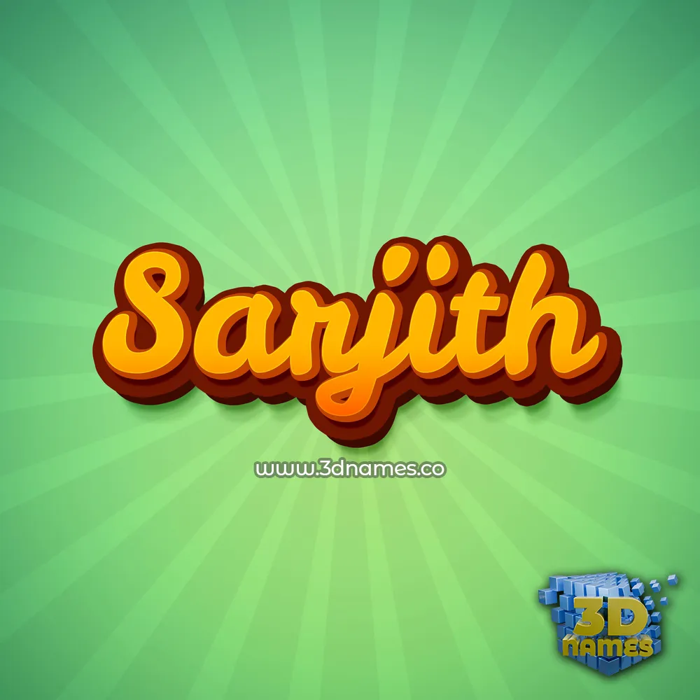 sarjith in Green Rays style - 3D name wallpaper