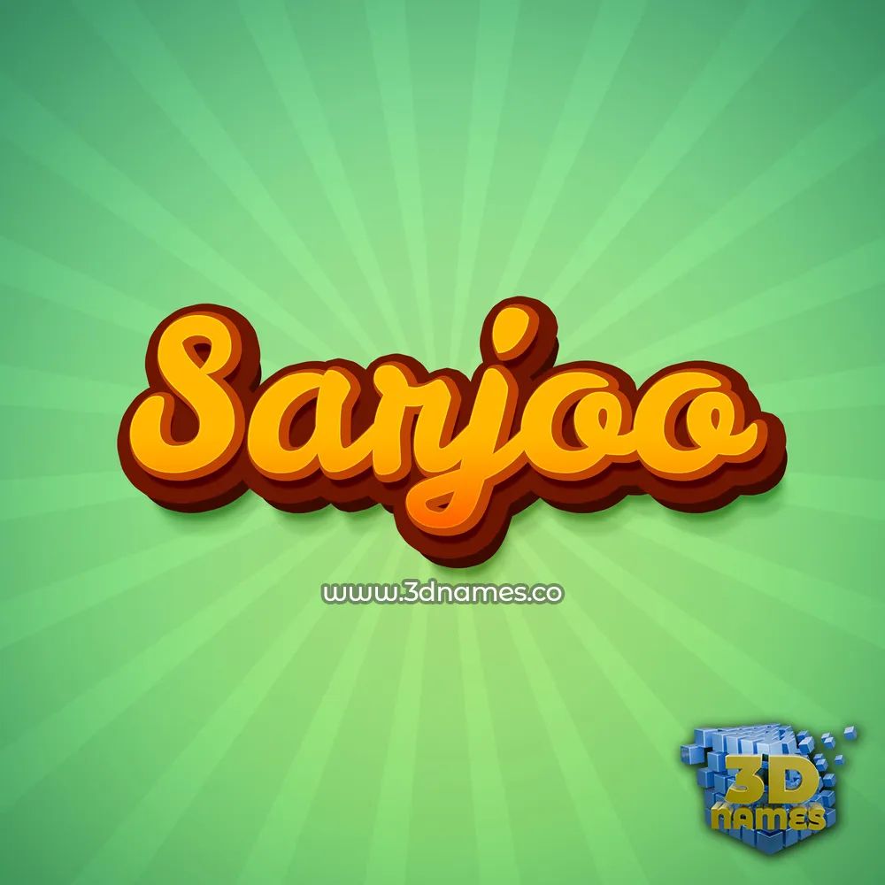 sarjoo in Green Rays style - 3D name wallpaper