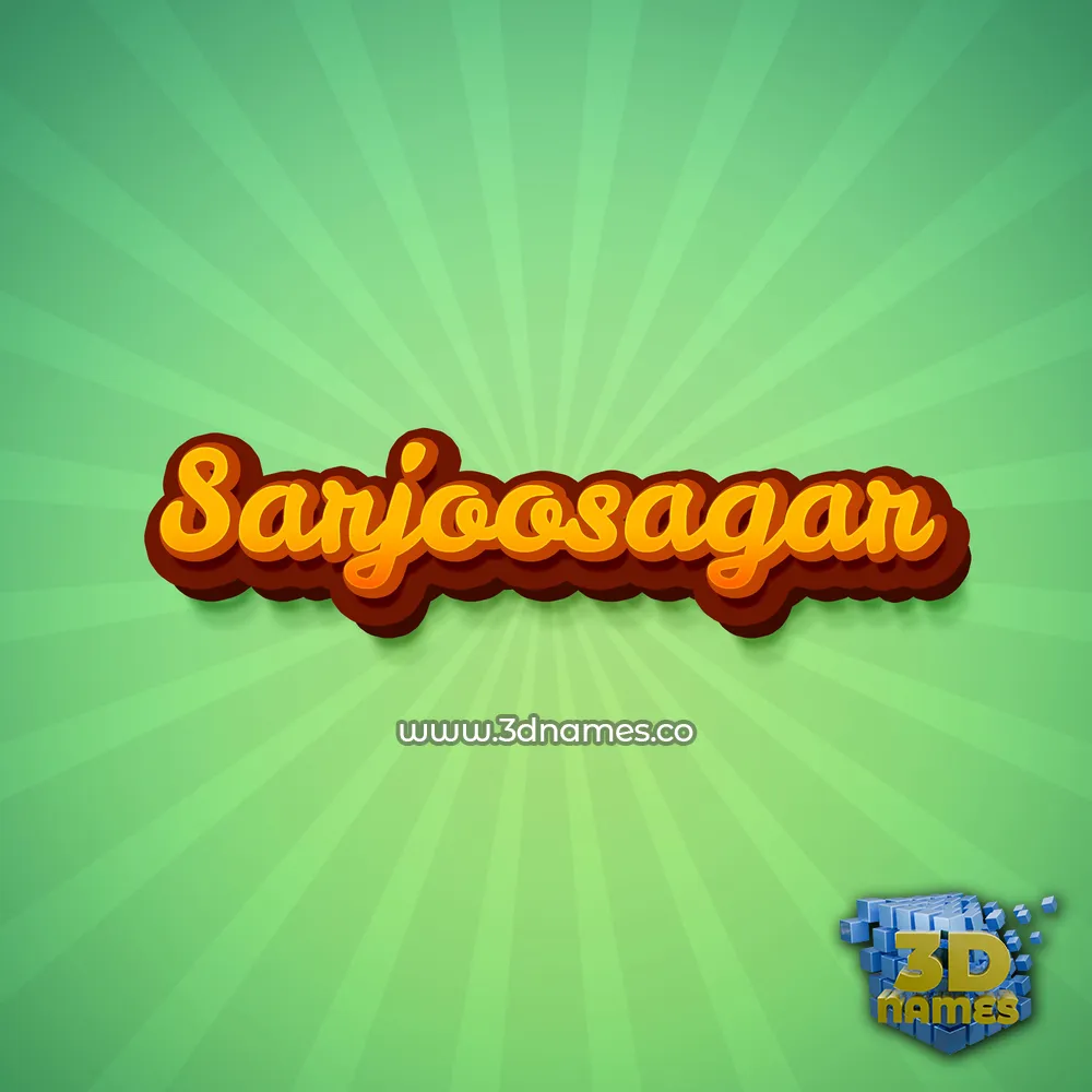 sarjoosagar in Green Rays style - 3D name wallpaper