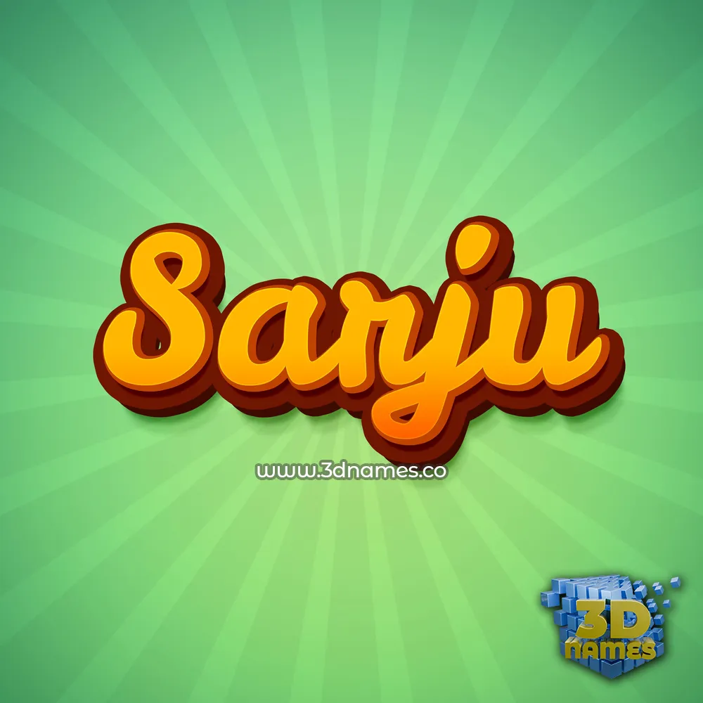 sarju in Green Rays style - 3D name wallpaper