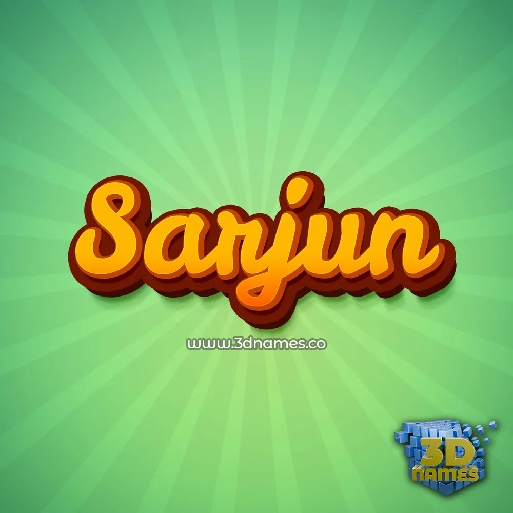 sarjun in Green Rays style - 3D name wallpaper
