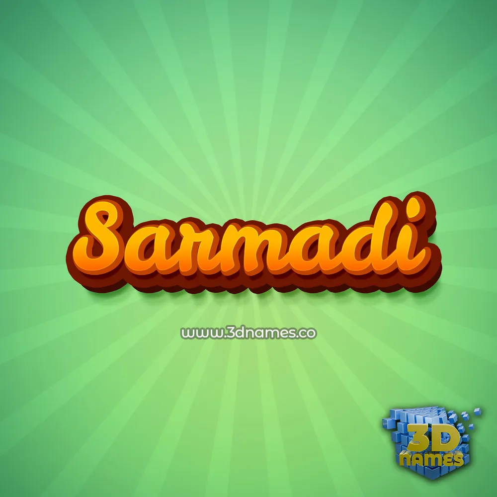 sarmadi in Green Rays style - 3D name wallpaper