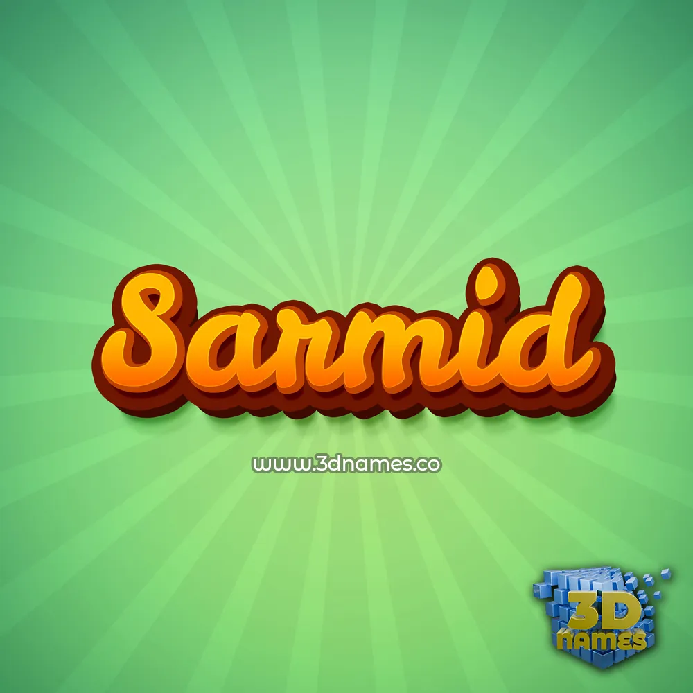 sarmid in Green Rays style - 3D name wallpaper