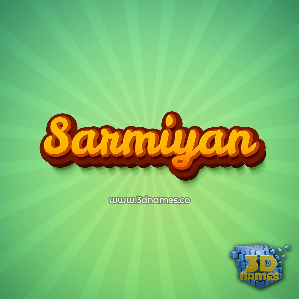 sarmiyan in Green Rays style - 3D name wallpaper