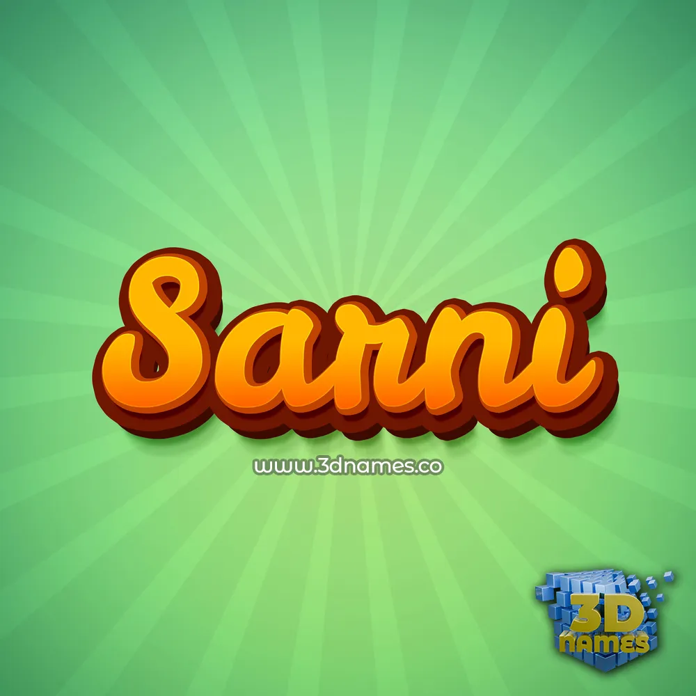 sarni in Green Rays style - 3D name wallpaper