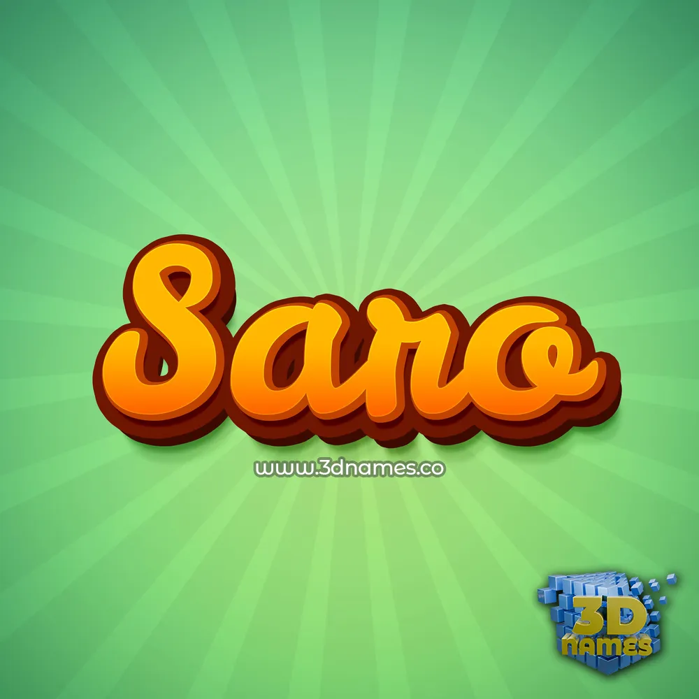 saro in Green Rays style - 3D name wallpaper