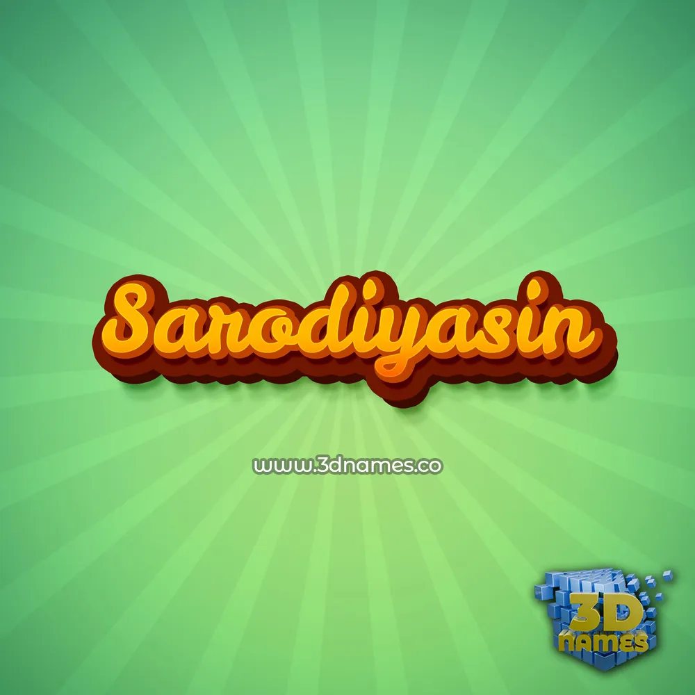 sarodiyasin in Green Rays style - 3D name wallpaper