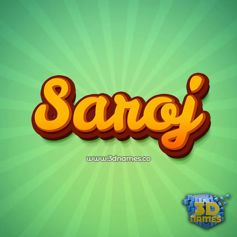 saroj in Green Rays style - 3D name wallpaper