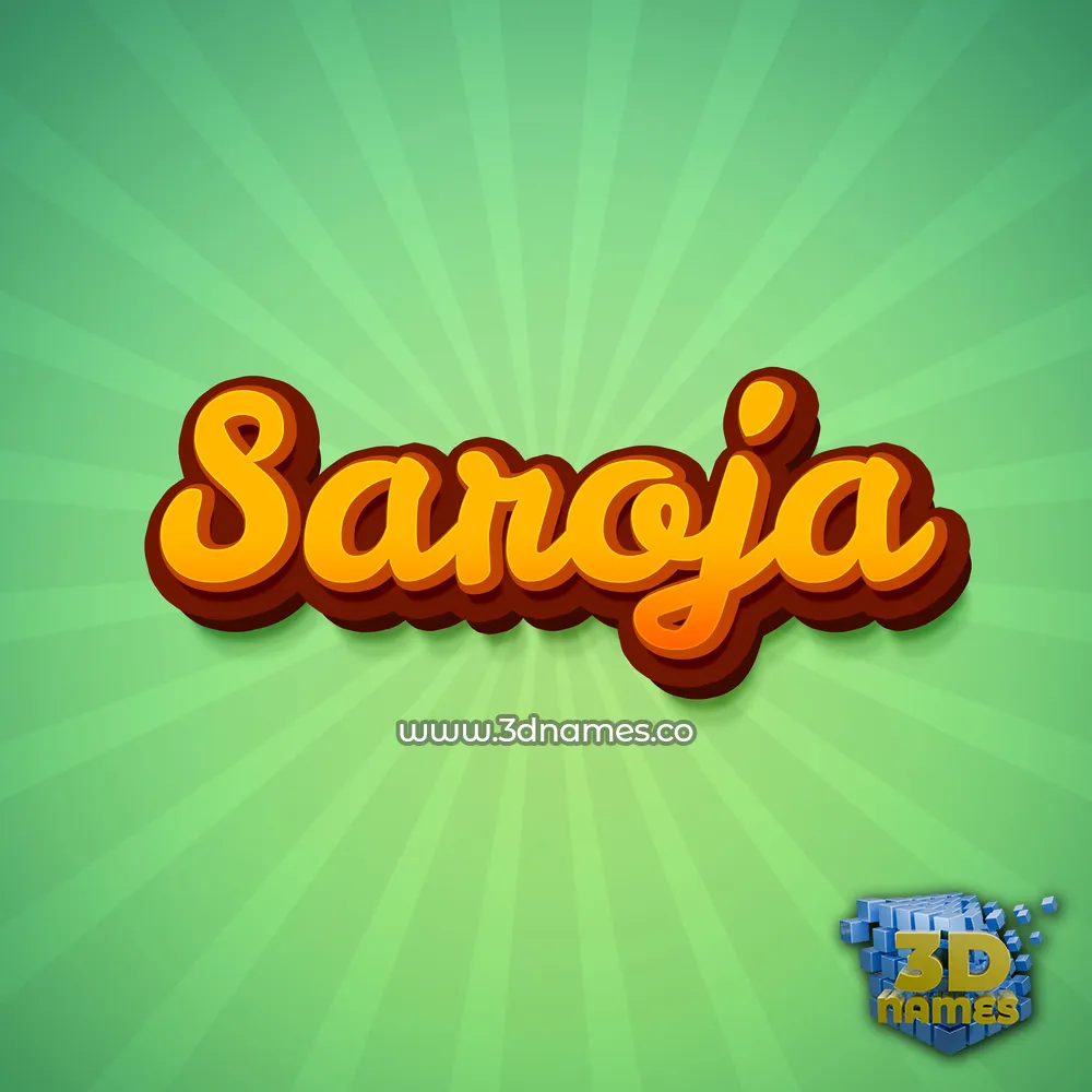 saroja in Green Rays style - 3D name wallpaper