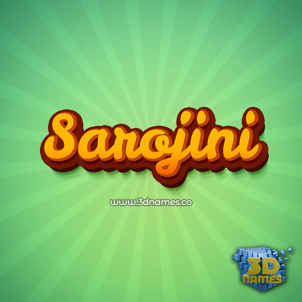 sarojini in Green Rays style - 3D name wallpaper