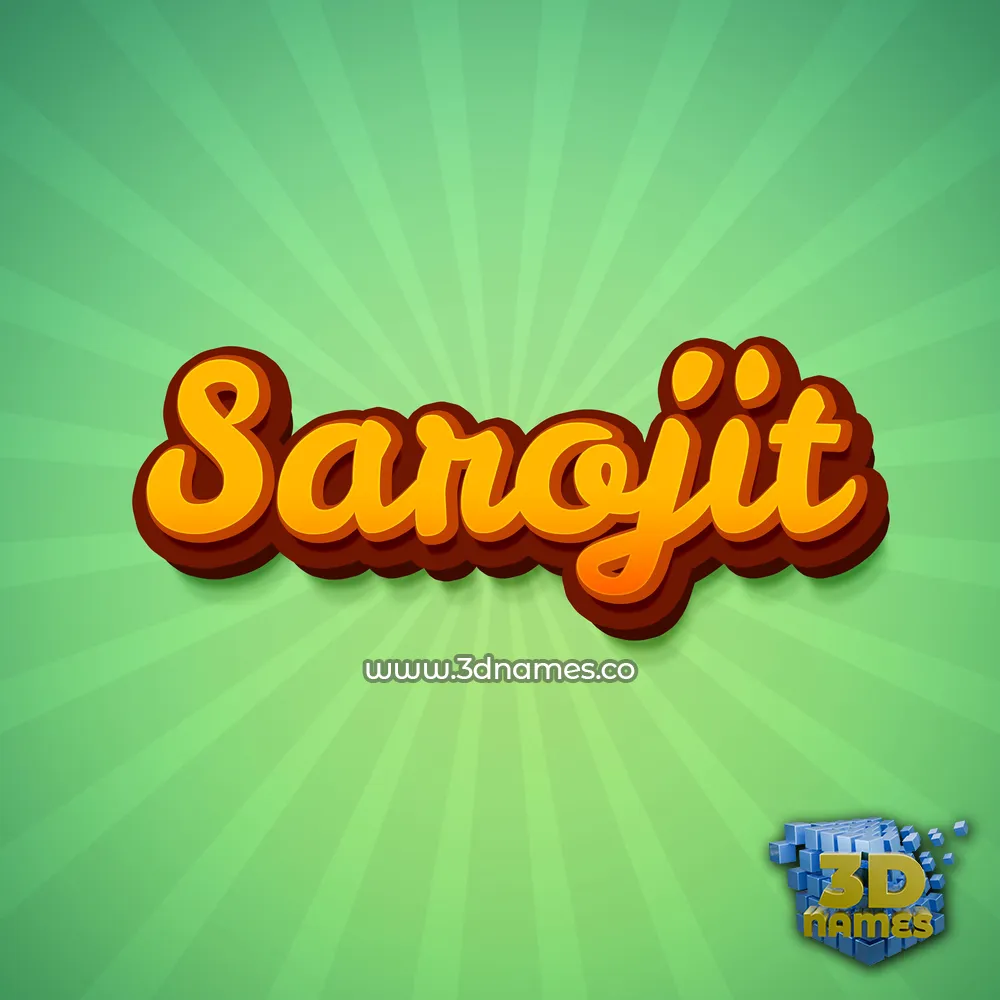 sarojit in Green Rays style - 3D name wallpaper