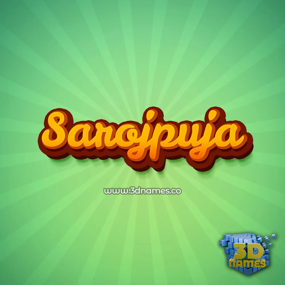 sarojpuja in Green Rays style - 3D name wallpaper