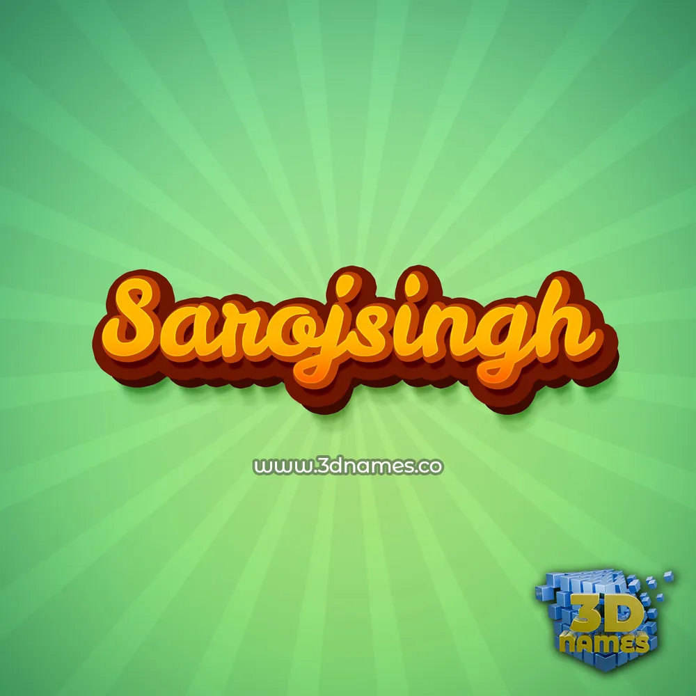 sarojsingh in Green Rays style - 3D name wallpaper
