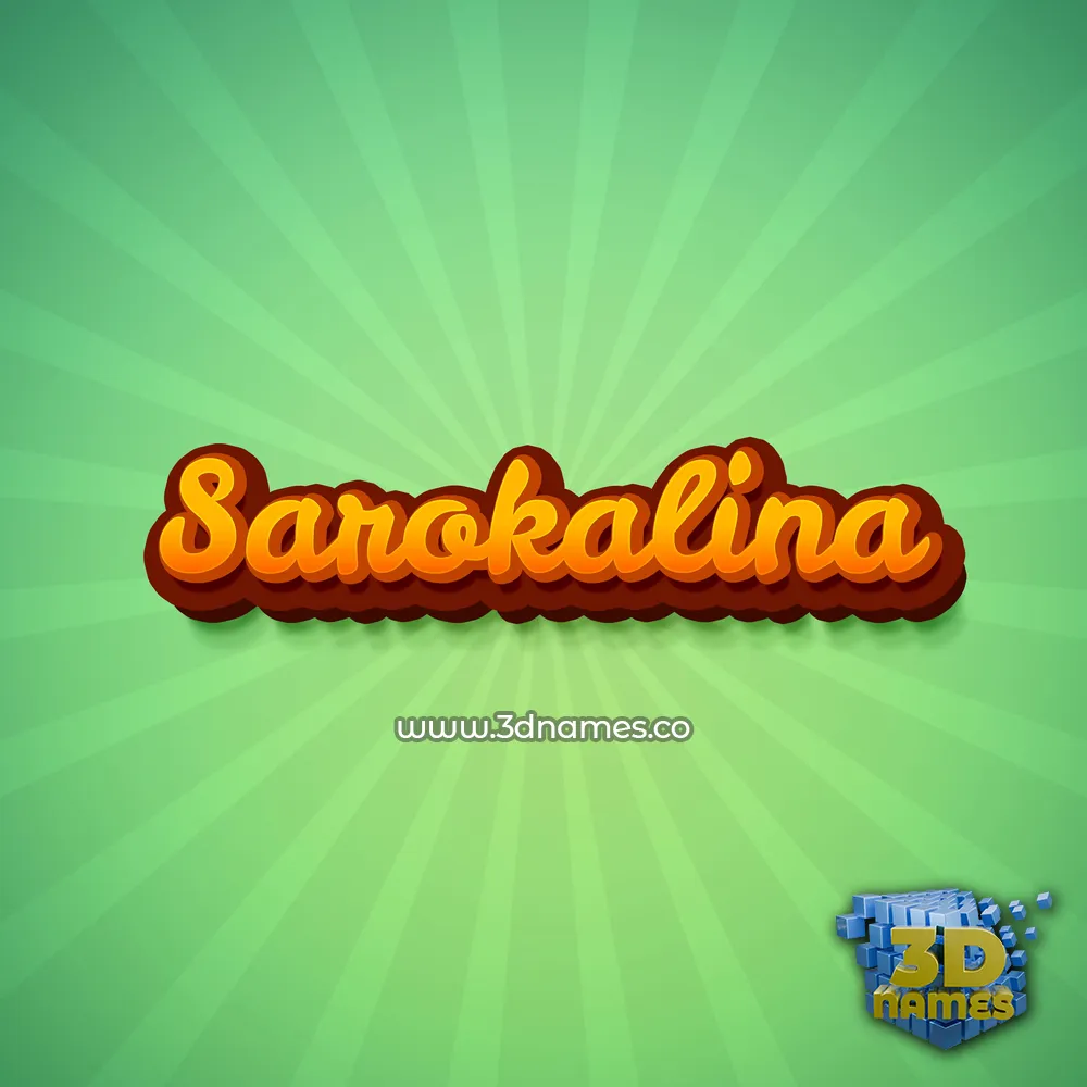 sarokalina in Green Rays style - 3D name wallpaper
