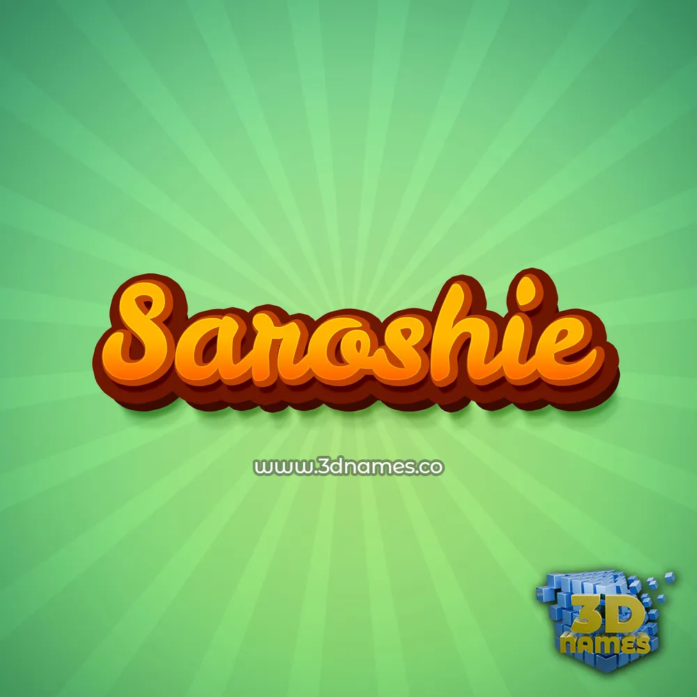 saroshie in Green Rays style - 3D name wallpaper