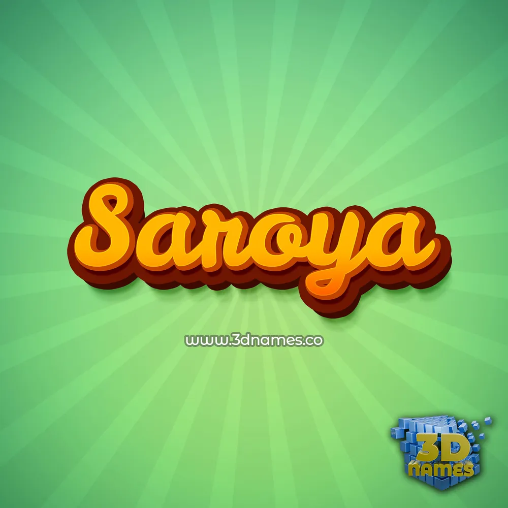 saroya in Green Rays style - 3D name wallpaper