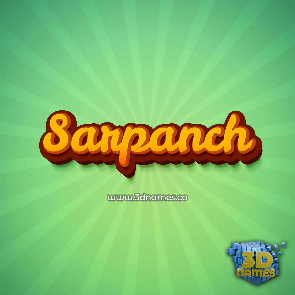 sarpanch in Green Rays style - 3D name wallpaper