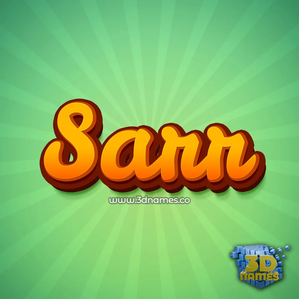 sarr in Green Rays style - 3D name wallpaper