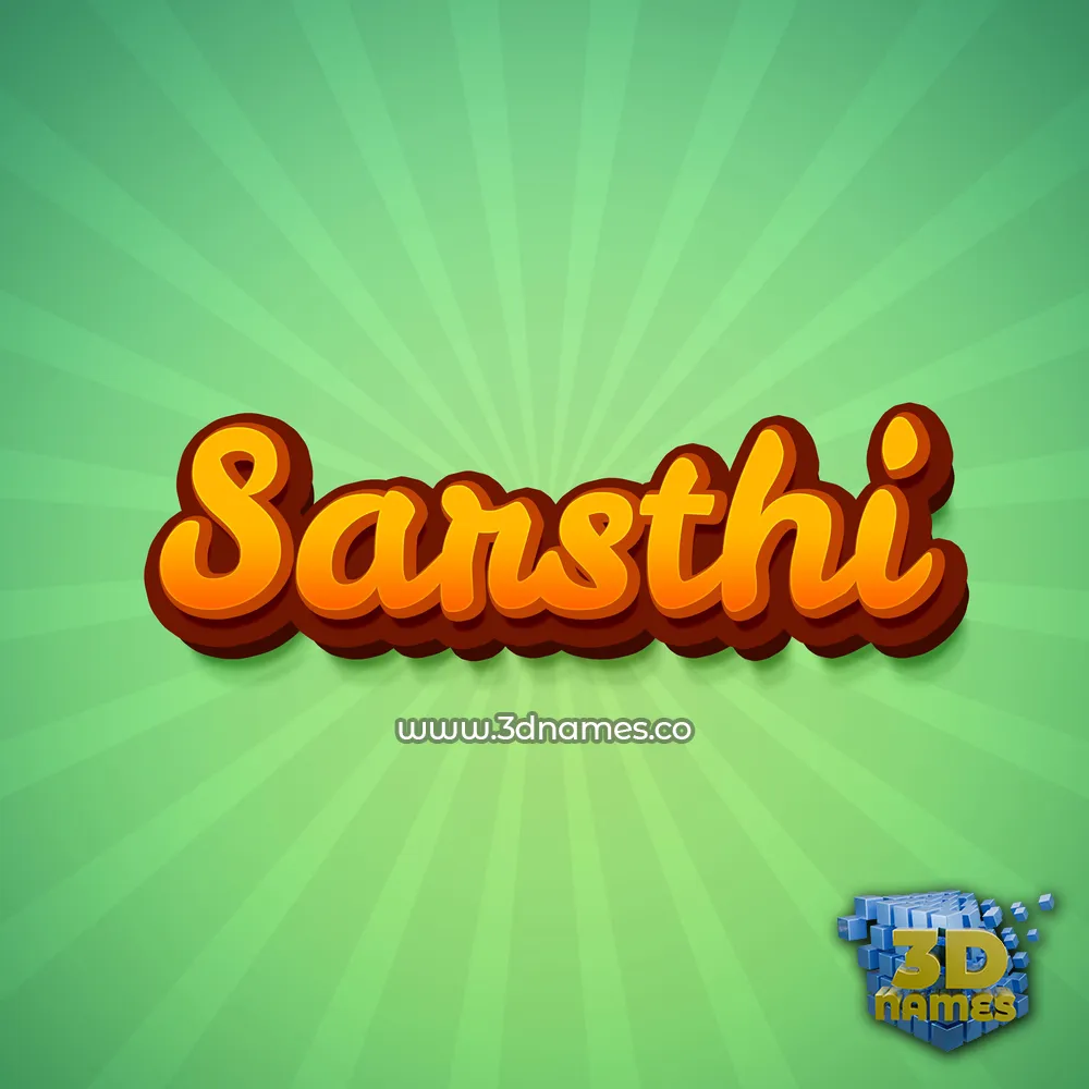 sarsthi in Green Rays style - 3D name wallpaper