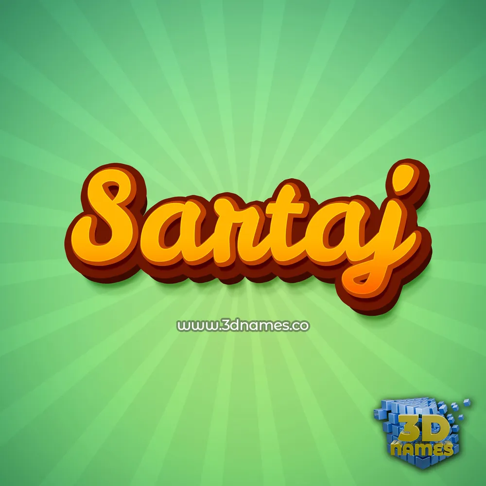 sartaj in Green Rays style - 3D name wallpaper