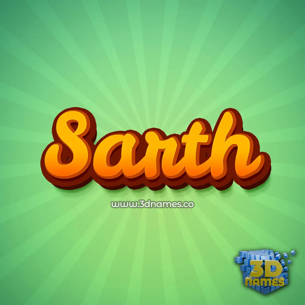 sarth in Green Rays style - 3D name wallpaper