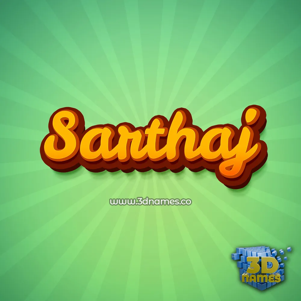 sarthaj in Green Rays style - 3D name wallpaper
