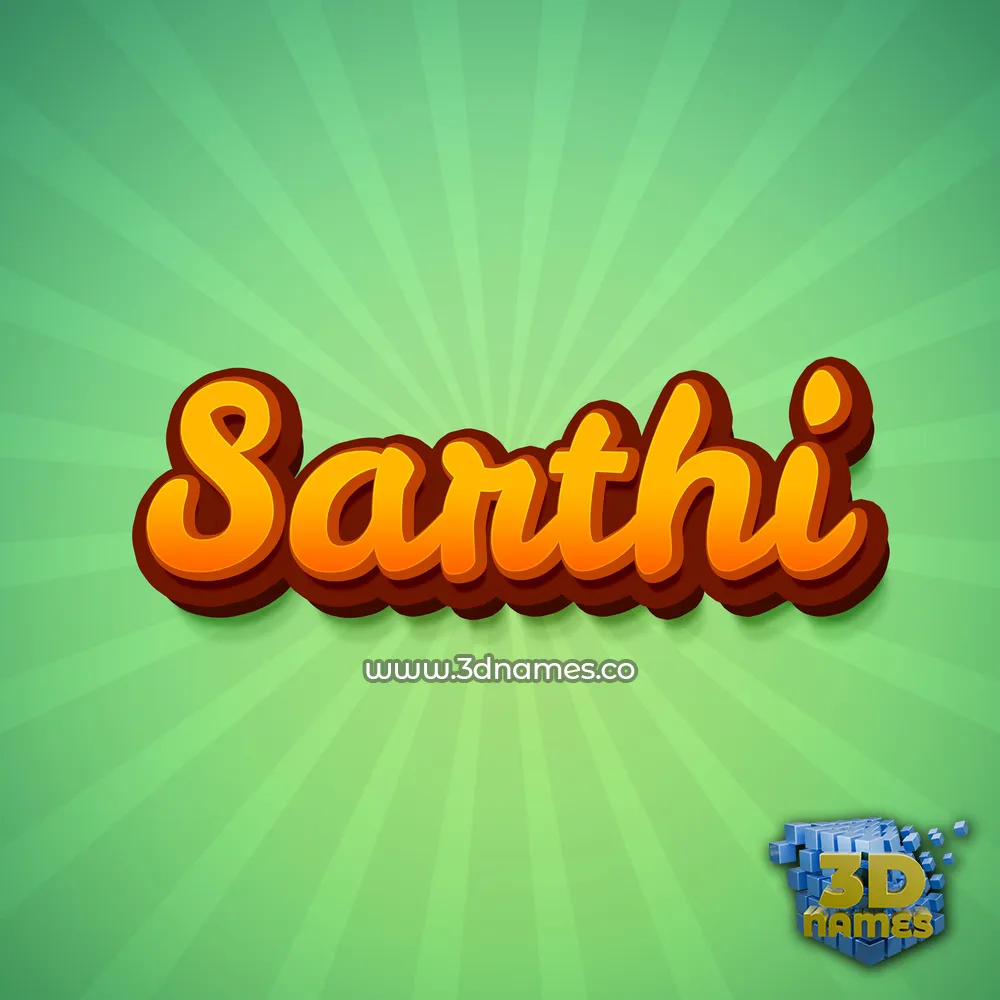 sarthi in Green Rays style - 3D name wallpaper