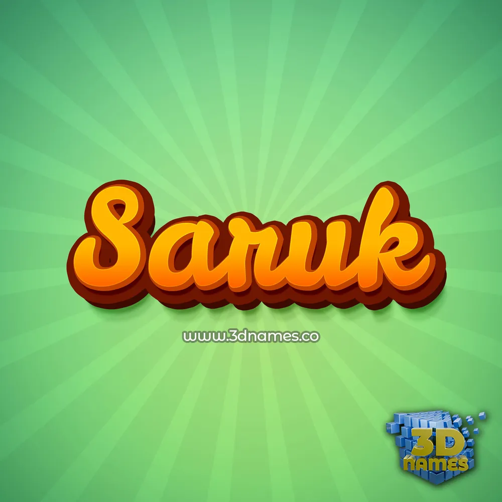 saruk in Green Rays style - 3D name wallpaper