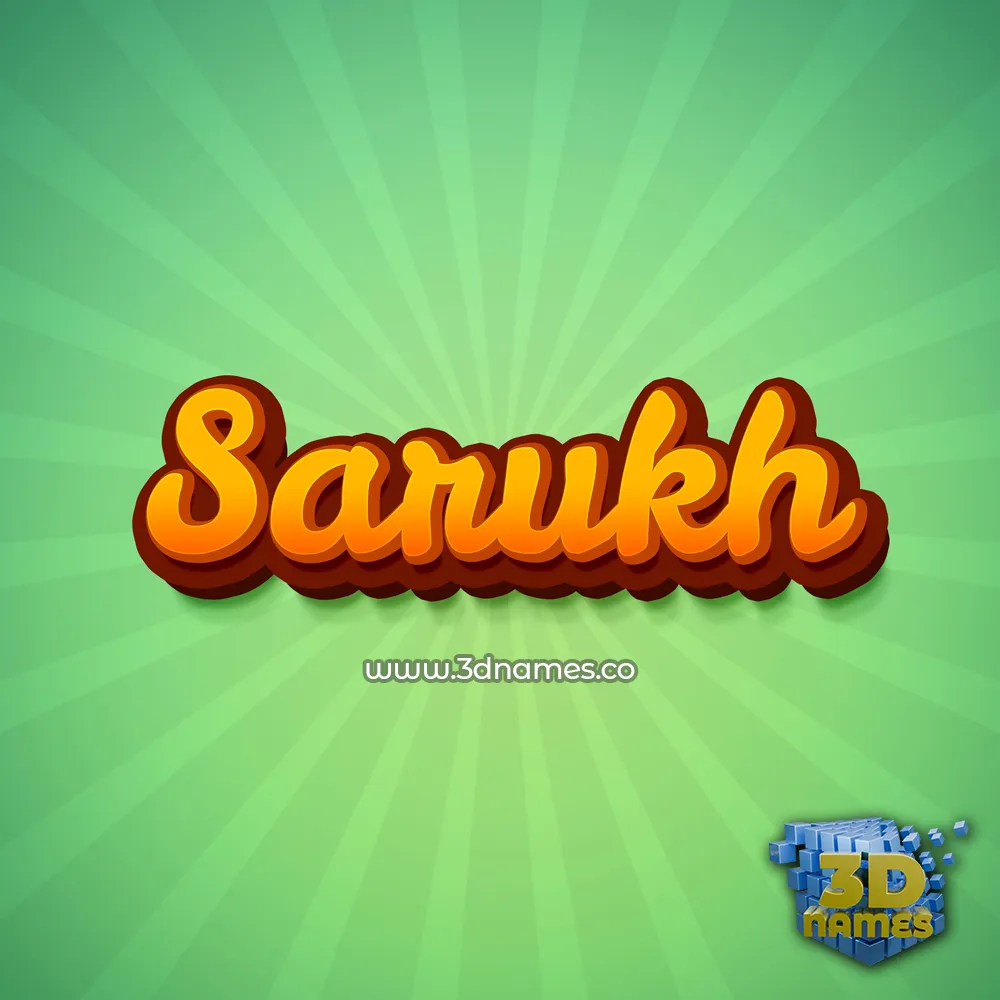 sarukh in Green Rays style - 3D name wallpaper