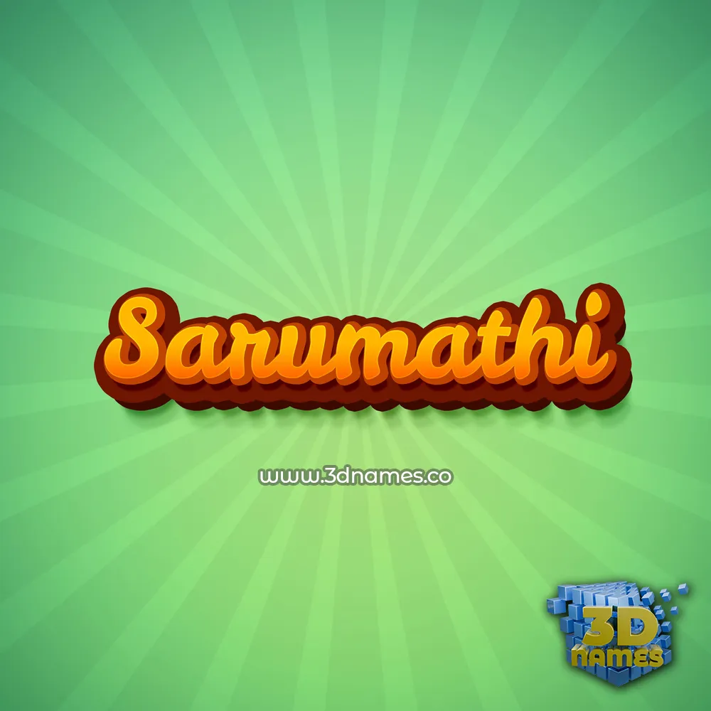 sarumathi in Green Rays style - 3D name wallpaper