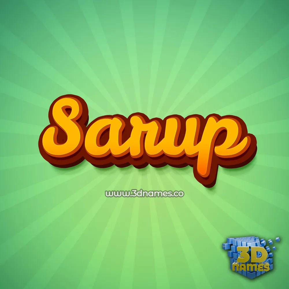 sarup in Green Rays style - 3D name wallpaper