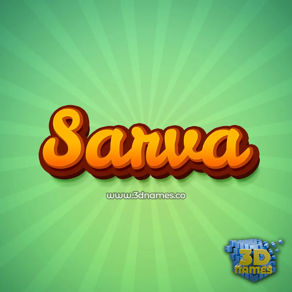 sarva in Green Rays style - 3D name wallpaper