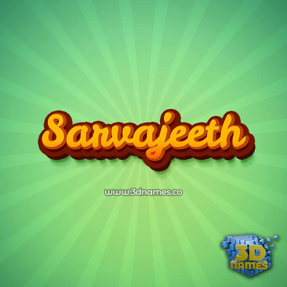 sarvajeeth in Green Rays style - 3D name wallpaper