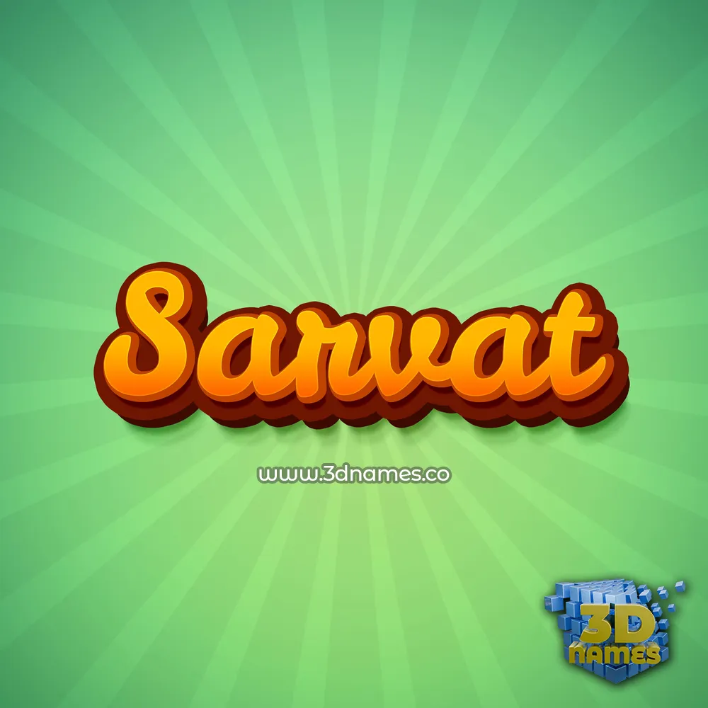 sarvat in Green Rays style - 3D name wallpaper