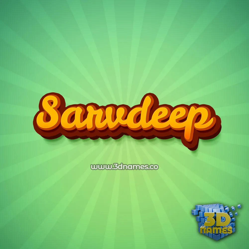 sarvdeep in Green Rays style - 3D name wallpaper