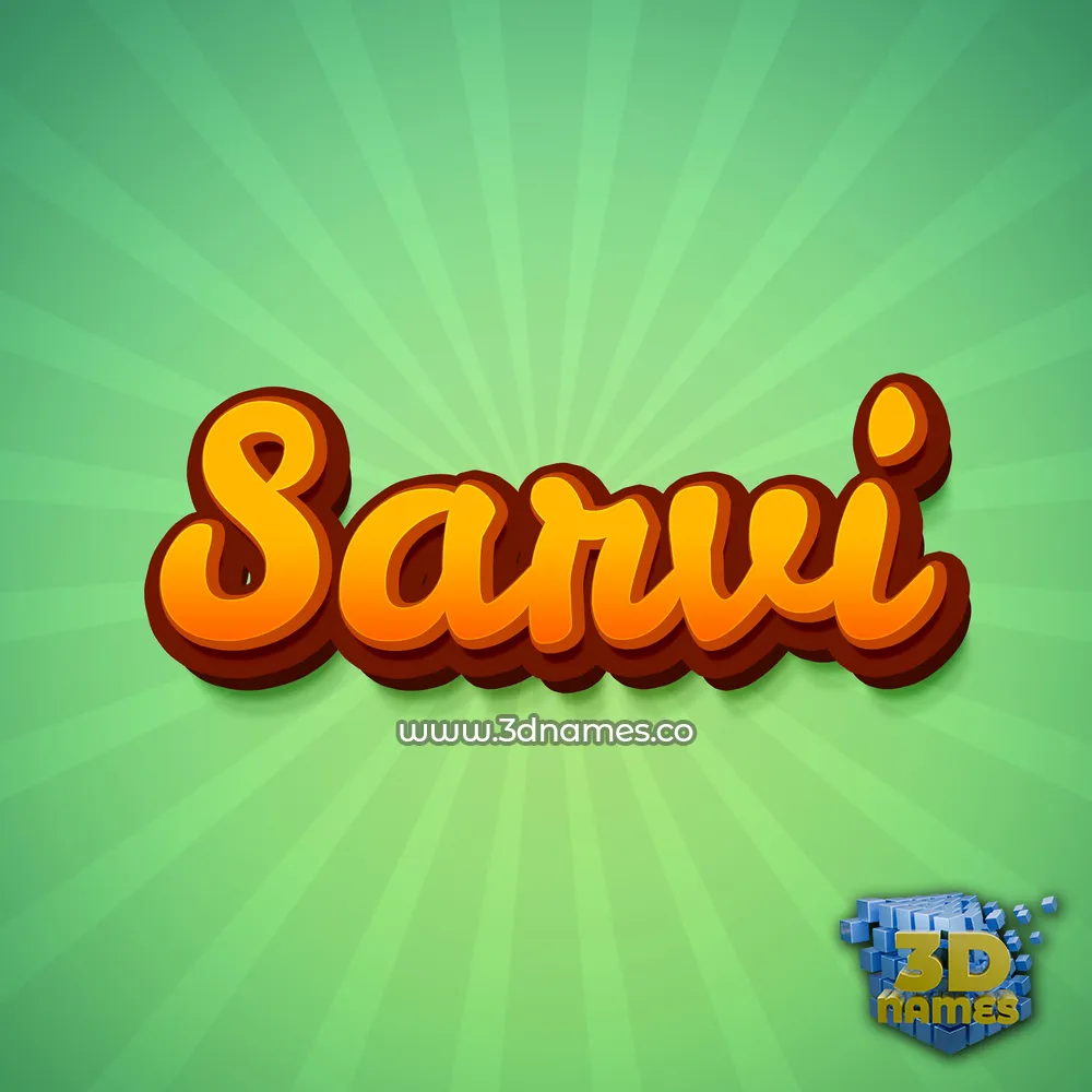 sarvi in Green Rays style - 3D name wallpaper